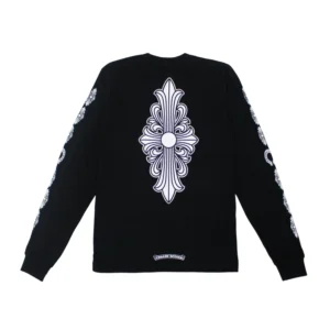 CH Floral Cross Long Sleeve T Shirt In Black