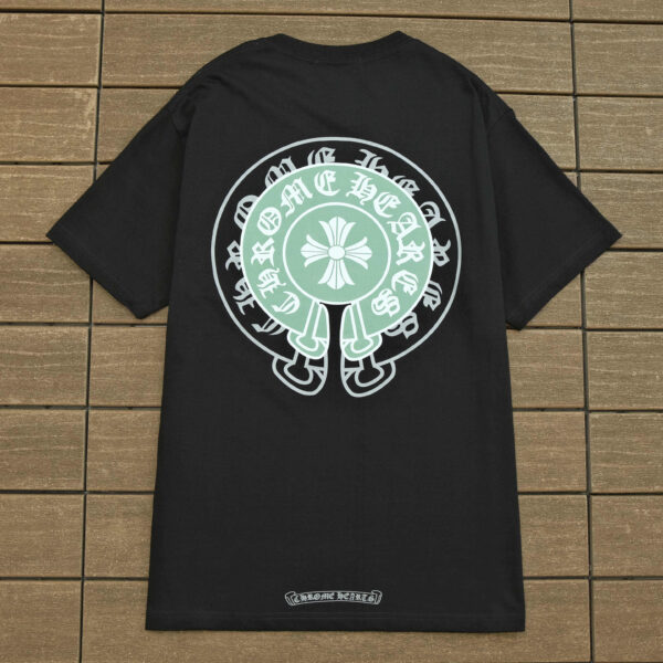 Chrome Hearts Green Logo Black T-shirt.