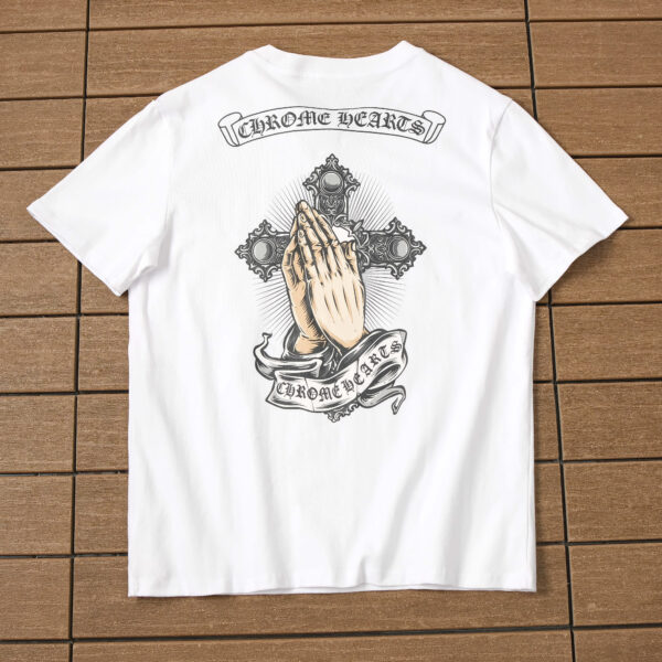 Chrome Hearts Hands Logo T-shirt - White.