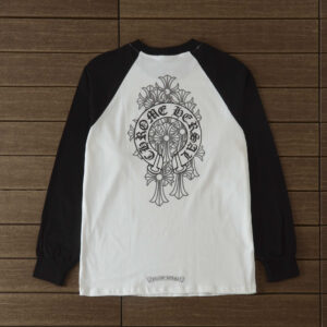 Chrome Hearts Horse Shoe Black Sleeves Sweatshirt - White.