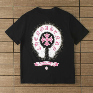 Chrome Hearts Pink Dot Logo T-shirt - Black