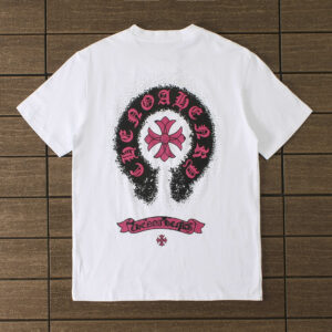 Chrome Hearts Pink Logo T-shirt - White.