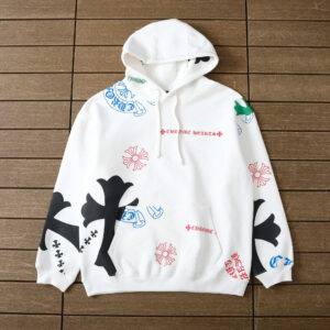 Chrome Hearts cross printed white hoodie